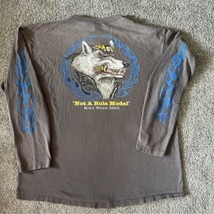 Vintage‎ Y2K bike week shirt mens XL gray blue not a role model Daytona Fl biker
